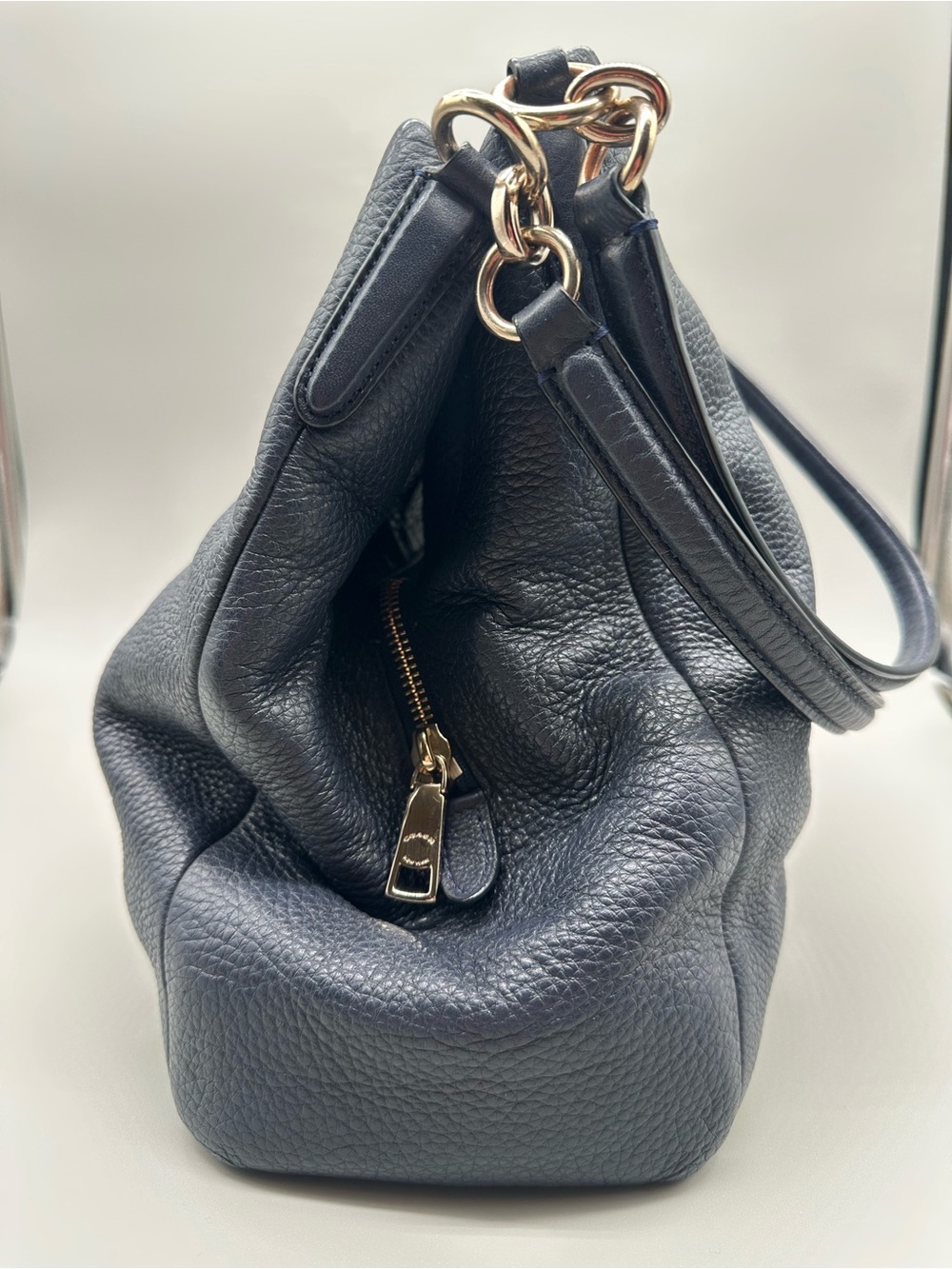 Coach Madison Phoebe Pebbled Leather Shoulder Bag - Navy - Picture 4 of 10